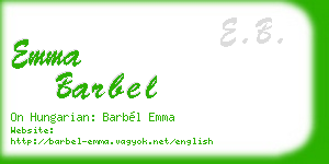 emma barbel business card
