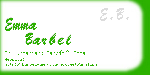 emma barbel business card